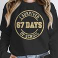 Vintage I Survived 67 Days Of School Teachers Students Women Crewneck Sweatshirt, funny design Vintage I Survived 67 Days Of School Teachers Students Women Crewneck Sweatshirt, funny design
