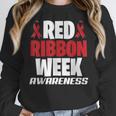 We Wear Red For Red Ribbon Week Awareness Mothers Teachers Women Crewneck Sweatshirt, funny design We Wear Red For Red Ribbon Week Awareness Mothers Teachers Women Crewneck Sweatshirt, funny design