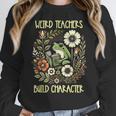 Weird Teachers Build Character Frog Reading Book Librarian Women Crewneck Sweatshirt, funny design