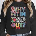 Why Fit In Doctor Teacher Cat In Hat Cool Autism Awareness Men Women Kids Women Crewneck Sweatshirt, funny design Why Fit In Doctor Teacher Cat In Hat Cool Autism Awareness Men Women Kids Women Crewneck Sweatshirt, funny design