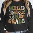 Wild About 2nd Grade Teacher Student First Day Of School Women Crewneck Sweatshirt, 2nd Grade Teacher Gifts, First Grade Teacher Gifts, funny design