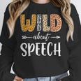 Wild About Speech SLP Leopard Teacher Back To School Kids Women Crewneck Sweatshirt, funny design Wild About Speech SLP Leopard Teacher Back To School Kids Women Crewneck Sweatshirt, funny design
