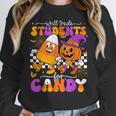 Will Trade Students For Candy Teacher Halloween Women Crewneck Sweatshirt, funny design Will Trade Students For Candy Teacher Halloween Women Crewneck Sweatshirt, funny design