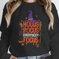 Witchy Halloween Hocus Pocus Everybody Focus Teacher Pumpkin Women Crewneck Sweatshirt, funny design