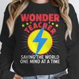 Wonder Teacher Costume Shirt Teacher Halloween Costume Men Women Women Crewneck Sweatshirt, funny design
