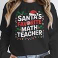 Xmas Lighting Santa's Favorite Math Teacher Christmas Women Crewneck Sweatshirt, funny design