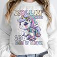 100 Days Of School Girls Teacher 100th Day Unicorn Outfit Women Crewneck Sweatshirt, funny design 100 Days Of School Girls Teacher 100th Day Unicorn Outfit Women Crewneck Sweatshirt, funny design