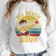 67 Meme Six Seven Bruh Retro Dabbing Teacher School Women Crewneck Sweatshirt, funny design 67 Meme Six Seven Bruh Retro Dabbing Teacher School Women Crewneck Sweatshirt, funny design