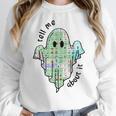 AAC Ghost Tell Me About It Speech Pathology AAC Sped Teacher Women Crewneck Sweatshirt, funny design AAC Ghost Tell Me About It Speech Pathology AAC Sped Teacher Women Crewneck Sweatshirt, funny design