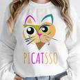 Abstract Cat Art Picatsso Shirt For Art Teachers Women Crewneck Sweatshirt, funny design Abstract Cat Art Picatsso Shirt For Art Teachers Women Crewneck Sweatshirt, funny design