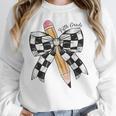 Back To School Hello Fifth Grade Teacher Coquette Pencil Bow Women Crewneck Sweatshirt, funny design