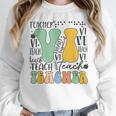 Braille Teacher Of The Visually Impaired Groovy VI Teacher Women Crewneck Sweatshirt, Groovy Teacher Gifts, funny design