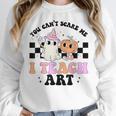 You Can't Scare Me I Teach Art Retro Teacher Ghost Halloween Women Crewneck Sweatshirt, funny design You Can't Scare Me I Teach Art Retro Teacher Ghost Halloween Women Crewneck Sweatshirt, funny design