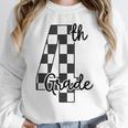 Checkered Fourth Grade Back To School Teachers Students Women Crewneck Sweatshirt, funny design Checkered Fourth Grade Back To School Teachers Students Women Crewneck Sweatshirt, funny design