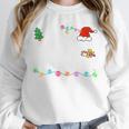Is It Christmas Break Yet Teacher Xmas Light Santa Hat Women Crewneck Sweatshirt, funny design