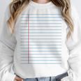 College Ruled Lined Paper Student Teacher Professor Costume Women Crewneck Sweatshirt, funny design