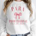Coquette Bow Paraprofessional School Para Squad Teacher Aide Women Crewneck Sweatshirt, funny design Coquette Bow Paraprofessional School Para Squad Teacher Aide Women Crewneck Sweatshirt, funny design