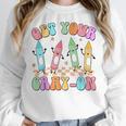 Get Your Cray-On Preschool Teacher Kindergarten Teacher Women Crewneck Sweatshirt, funny design