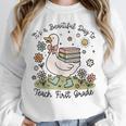 Cute Goose It's A Beautiful Day To Teach 1st Grade Teacher Women Crewneck Sweatshirt, funny design Cute Goose It's A Beautiful Day To Teach 1st Grade Teacher Women Crewneck Sweatshirt, funny design