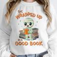 Cute Halloween Teacher Librarian Mummy Reading Books Women Crewneck Sweatshirt, funny design Cute Halloween Teacher Librarian Mummy Reading Books Women Crewneck Sweatshirt, funny design
