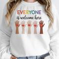 Everyone Is Welcome Here Idaho Teacher Women Crewneck Sweatshirt, funny design