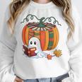 Fall Book Pumpkin Books Ghost Reading Halloween Teacher Women Crewneck Sweatshirt, funny design Fall Book Pumpkin Books Ghost Reading Halloween Teacher Women Crewneck Sweatshirt, funny design