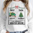 First Educate Then Celebrate Christmas Teacher Winter Break Women Crewneck Sweatshirt, funny design