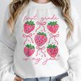 First Grade Is My Jam Strawberry First Grade Teacher Women Women Crewneck Sweatshirt, First Grade Teacher Gifts, funny design