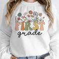 First Grade Teacher Wildflower Back To School Floral Outfits Women Crewneck Sweatshirt, First Grade Teacher Gifts, funny design First Grade Teacher Wildflower Back To School Floral Outfits Women Crewneck Sweatshirt, First Grade Teacher Gifts, funny design