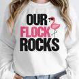 Our Flock Rocks Flamingo Mother's Day Teacher Women Crewneck Sweatshirt, funny design Our Flock Rocks Flamingo Mother's Day Teacher Women Crewneck Sweatshirt, funny design