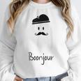 French Teacher Halloween Bonjour Ghost Women Crewneck Sweatshirt, funny design French Teacher Halloween Bonjour Ghost Women Crewneck Sweatshirt, funny design