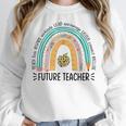 Future Teacher Cute Rainbow Leopard Teacher Outfit For Men Women Girls Kids Women Crewneck Sweatshirt, Future Teacher Gifts, funny design Future Teacher Cute Rainbow Leopard Teacher Outfit For Men Women Girls Kids Women Crewneck Sweatshirt, Future Teacher Gifts, funny design