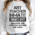 Halloween Art Teacher Prisoner Costume Women Crewneck Sweatshirt, funny design Halloween Art Teacher Prisoner Costume Women Crewneck Sweatshirt, funny design