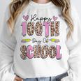 Happy 100th Day Of School Leopard Print Teacher Student Kids Women Crewneck Sweatshirt, funny design Happy 100th Day Of School Leopard Print Teacher Student Kids Women Crewneck Sweatshirt, funny design