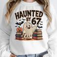 Haunted By 67 Teacher Ghost Pumpkin Halloween Costum Women Crewneck Sweatshirt, funny design Haunted By 67 Teacher Ghost Pumpkin Halloween Costum Women Crewneck Sweatshirt, funny design