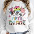 Hello 5th Grade Boy Girl Teacher Back To School 5th Grade Women Crewneck Sweatshirt, funny design