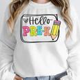 Hello Pre-K Team Preschool Teacher Kids Back To School Women Crewneck Sweatshirt, funny design