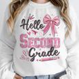 Hello Second Grade First Day Of School Coquette Teacher Girl Women Crewneck Sweatshirt, First Grade Teacher Gifts, funny design