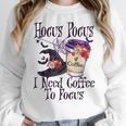 Hocus Pocus I Need Coffee To Focus Halloween Teacher Women Crewneck Sweatshirt, funny design