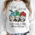 It's Fine We'Re Fine Gnome Pre-K Teacher Christmas Light For Men Women Women Crewneck Sweatshirt, funny design It's Fine We'Re Fine Gnome Pre-K Teacher Christmas Light For Men Women Women Crewneck Sweatshirt, funny design
