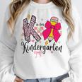 K Is For Kindergarten Teacher Coquette Bow Back To School Women Crewneck Sweatshirt, funny design K Is For Kindergarten Teacher Coquette Bow Back To School Women Crewneck Sweatshirt, funny design