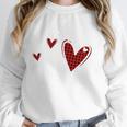 Kindergarten Has My Heart Buffalo Print Teacher Valentine Women Crewneck Sweatshirt, funny design