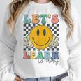 Let's Learn Today Smile Face Back To School For Teacher Kids Women Crewneck Sweatshirt, funny design