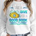 Librarian Teacher Dive Into A Good Book Reading Premium Tri-Blend Women Crewneck Sweatshirt, funny design Librarian Teacher Dive Into A Good Book Reading Premium Tri-Blend Women Crewneck Sweatshirt, funny design