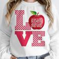 Love Kindergarten Cute Apple School Teacher Women Crewneck Sweatshirt, funny design Love Kindergarten Cute Apple School Teacher Women Crewneck Sweatshirt, funny design