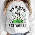 Mad Scientist Science Teacher Halloween Costume Teen Girls Women Crewneck Sweatshirt, Science Teacher Gifts, funny design
