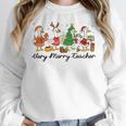 Very Merry Teacher Christmas Goose Silly Holiday Party Women Crewneck Sweatshirt, funny design