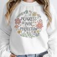 Motivational Progress Over Perfection Back To School Teacher Women Crewneck Sweatshirt, funny design Motivational Progress Over Perfection Back To School Teacher Women Crewneck Sweatshirt, funny design
