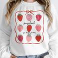 Preschool Is My Jam Strawberry Teacher First Day Of School Women Crewneck Sweatshirt, funny design Preschool Is My Jam Strawberry Teacher First Day Of School Women Crewneck Sweatshirt, funny design