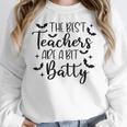 Retro The Best Teachers Are A Bit Batty Halloween Teacher Women Crewneck Sweatshirt, funny design Retro The Best Teachers Are A Bit Batty Halloween Teacher Women Crewneck Sweatshirt, funny design